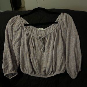 Hippie Rose Light Purple Blouse with Tie-Front